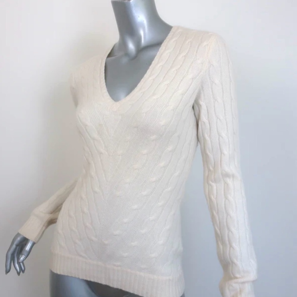 Ralph Lauren Ivory V-Neck Sweater
